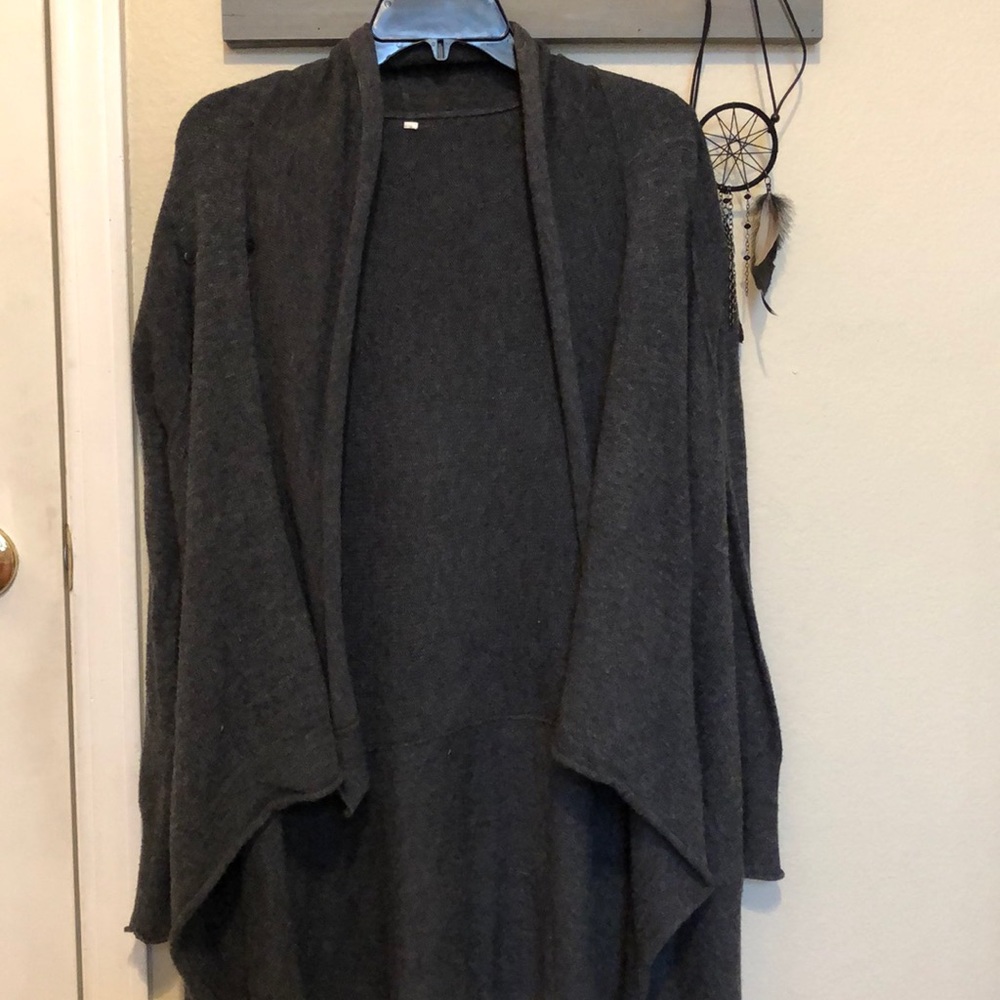 Asymmetrical Gray Cardigan